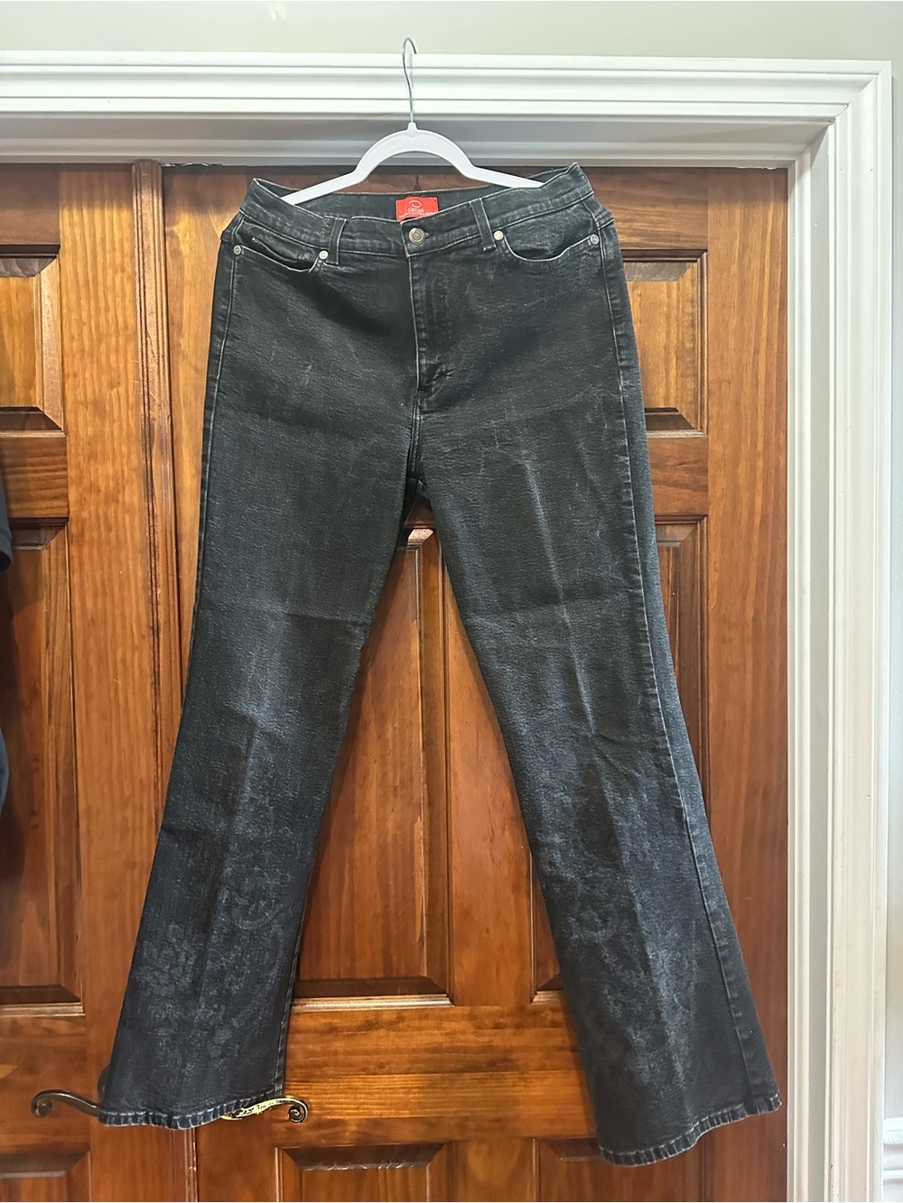 Oscar de la Renta Women's Black Flared Jeans